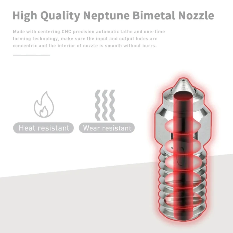Neptune 4 / Neptune 4Pro 3D 프린터 184A용 바이메탈 노즐 0.4mm 0.6mm 1개