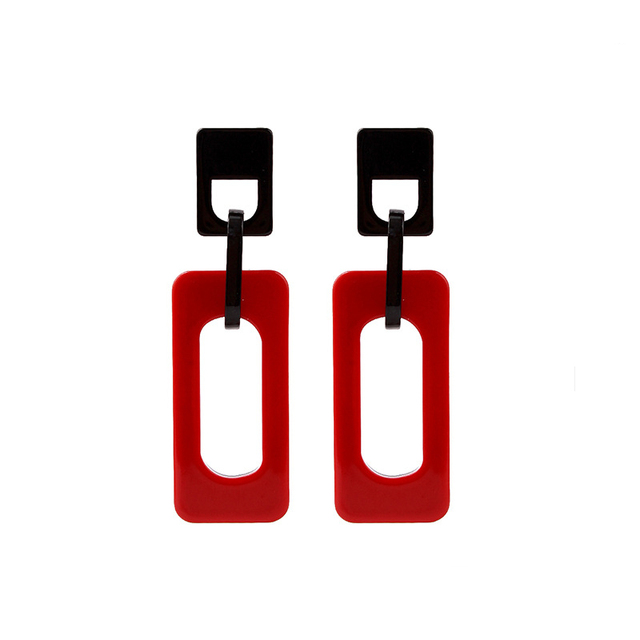 Geometric Rectangle Green Resin Dangle Earrings  Bohemian Acetate Long Pendant Personality Acrylic Earring Jewelry