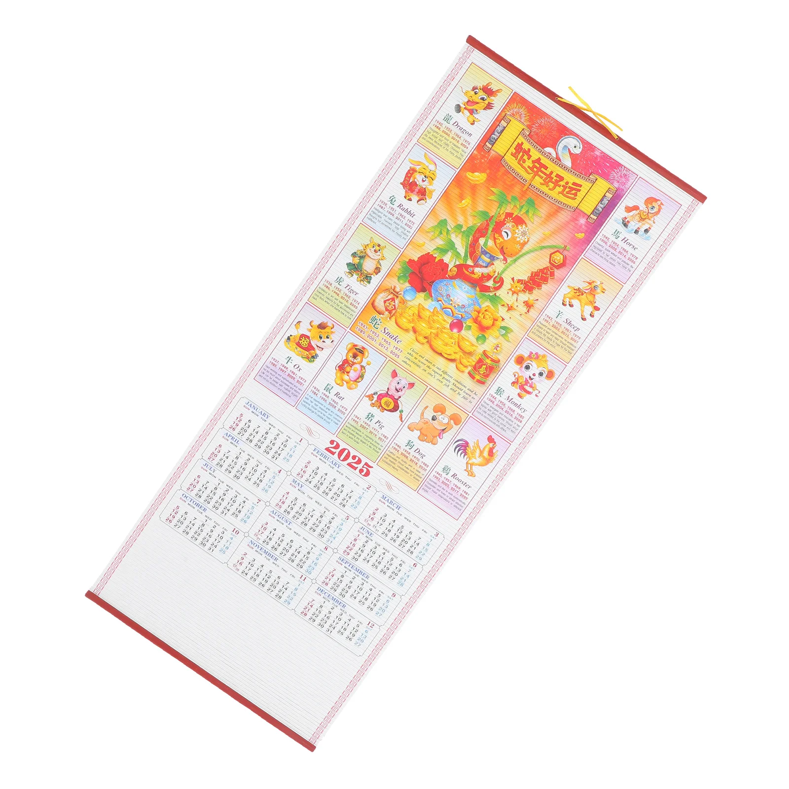 

Year of The Snake Hanging Scroll Calendar Wall Household Monthly Daily Delicate Customized Office