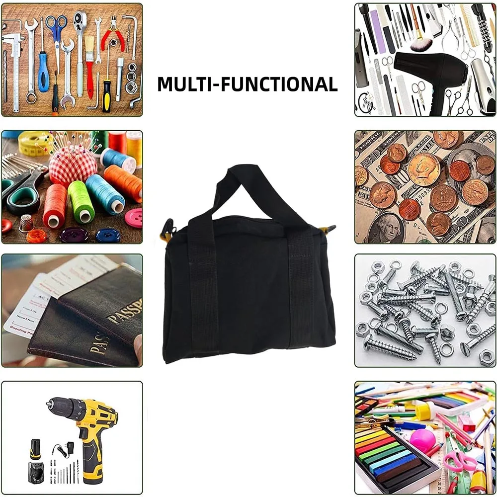 12 Inch Wide Mouth Tool Bag Canvas Tool Bag Heavy Duty Storage Bag Power Organizer Pouch Bags for Men storage bag tool holder