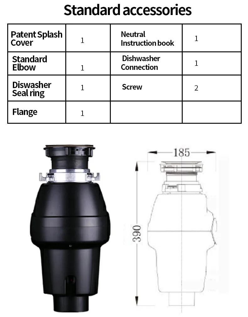Description Picture 4 of item110V-120V Kitchen food waste disposer kitchen appliance garbage disposal 음식물쓰레기 분쇄기 cozinha