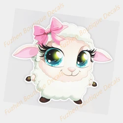 Fuzhen – décalcomanies de Boutique, accessoires extérieurs, créatif, mignon petit mouton, décoration de fenêtre, autocollant de voiture créatif 