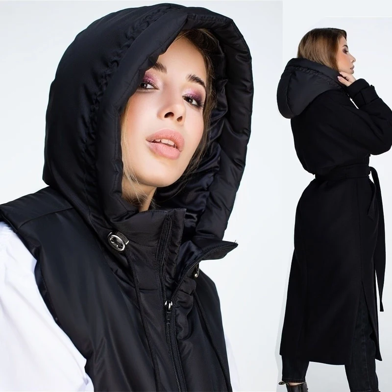 Winter Ultralight Down Hooded Hats for Women Men Warm Ring Balaclava Hat Neck Zippper Drawstring Coat Scarf Short Tank_voghion.com