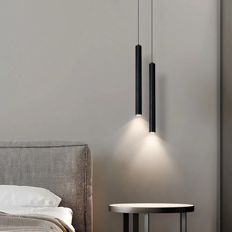 

Modern Minimalist Pendant Lights Nordic Simple Living Room Bedside Lighting LED Cylindrical Long Tube Long Small Light Fixtures