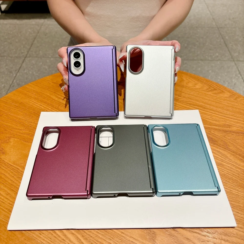 Metallic Paint Phone Case with Hinge Skin Feel and Dual-Axis Shockproof Bumper