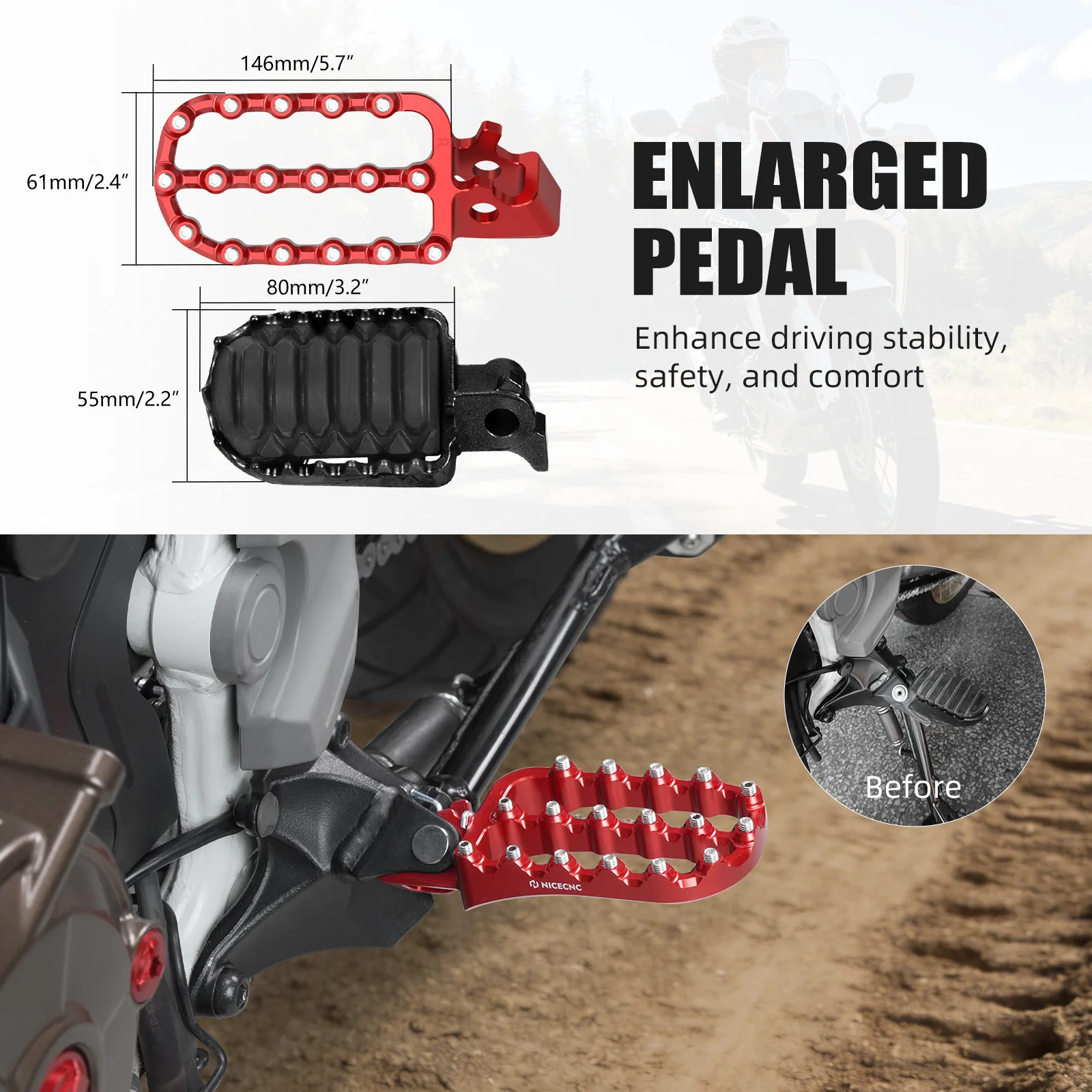 Motorrad Fußrasten Fußstützen Für Honda CRF1100L Africa Twin/Adventure Sports 2020-2025 Africa Twin CRF1100L 2024 2023 2022 – Detail 13