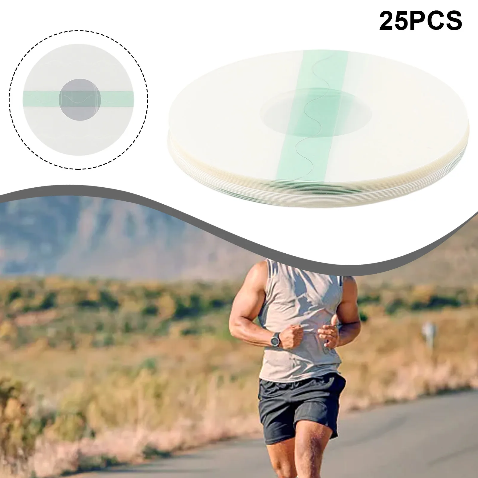 25PCS Outdoor Sports Adhesive Patch Portable Sensor Round Transparent Cover Electrical Equipment Sensor Accessories