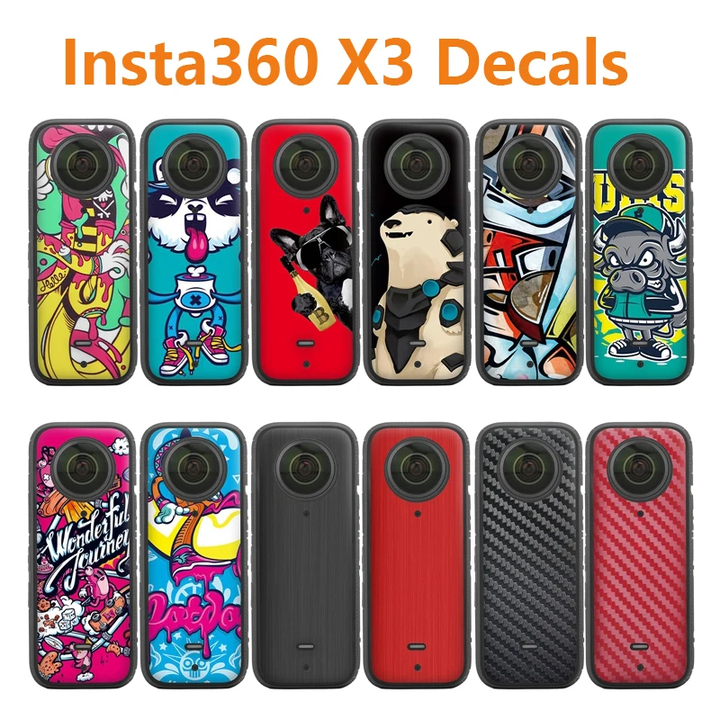 

For Insta360 One X3 Decals Colorful PVC Stickers Protective Film Waterproof Scratch-proof Removable Skin for Insta360 X3 Camera