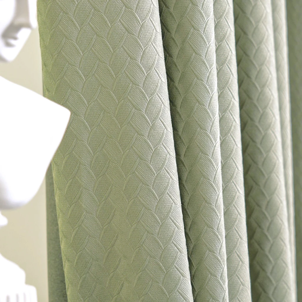 

Relief Surface Blackout Curtains for Living Room Mordern Luxury Window Curtain for Bedroom Grommet Hook Type