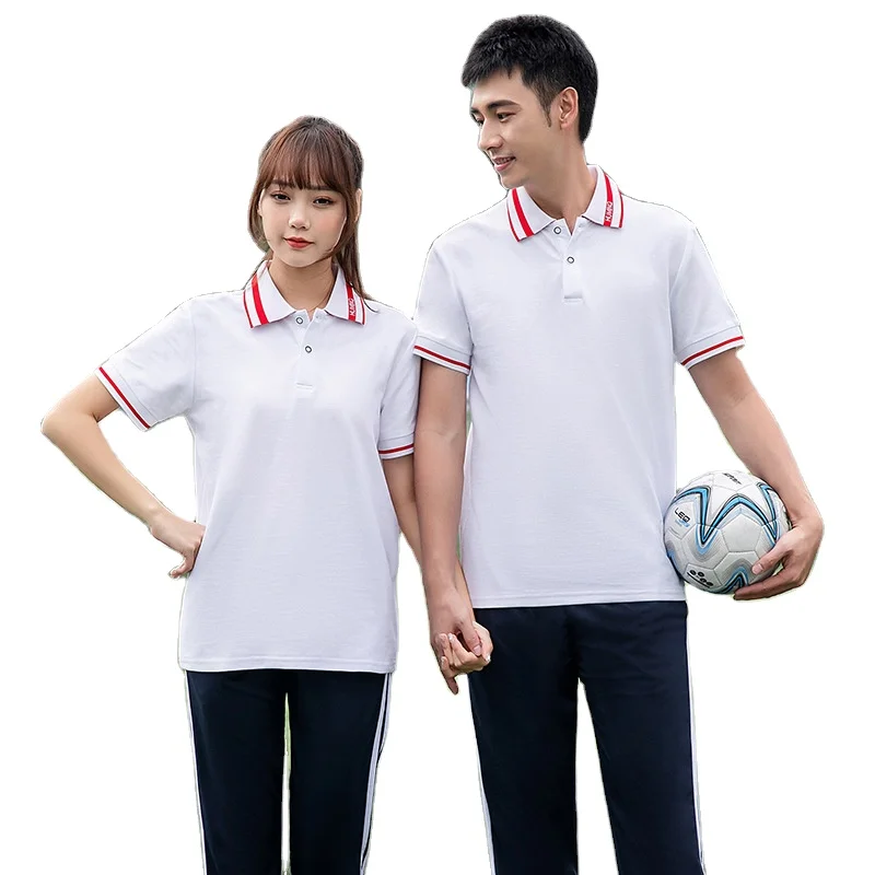 

Summer Short Sleeve Breathable Primary Pupil Sport Uniform Junior High School University Student Training Clothes Top + Trousers