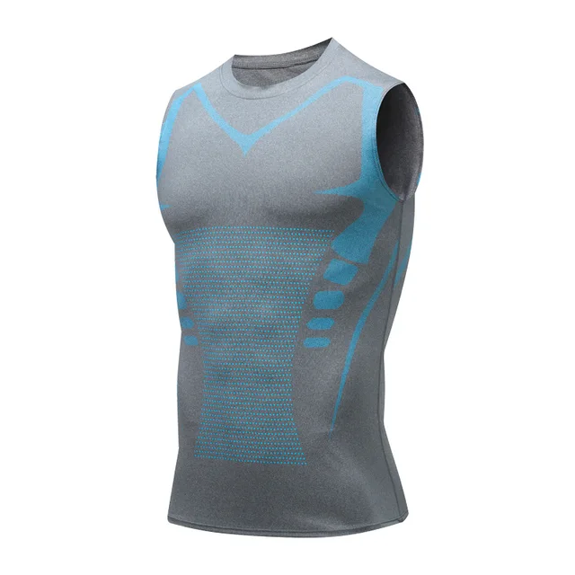 Compression Tank Top Men Gym Shirt Sleeveless Quick Dry Printing Sportswear Male Fitness Bodybuilding Vest Workout Muscle Top 2