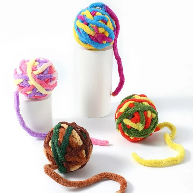 Interactive Cat Toys Yarn Ball Toy With Bell For Cats Kittens Playing Random Color 5
