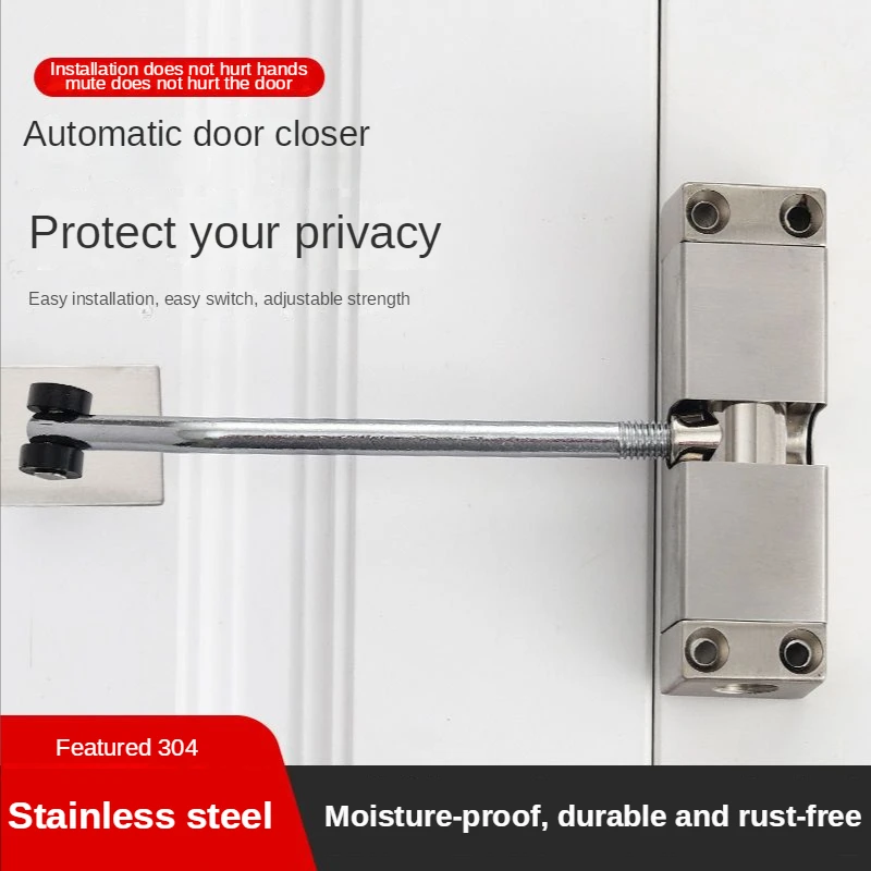 Door Closer Pulley Outdoor Iron Door Household Simple ering Closing Device Rebound Silent Closing Automatic Closer