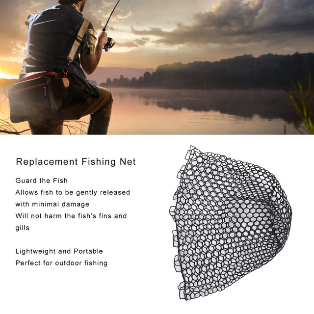 55cm Fly Fishing Net Transparent Black Rubber Replacement Bag Does Not Hurt Fish  Net Flexible Rubber Fishing Tools - AliExpress