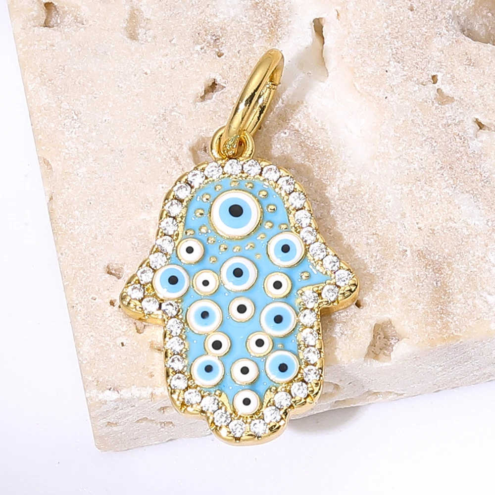 Juya DIY 18K echtes Gold vergoldet Handwerk Schmetterling Liebe Herz Mond Stern böser Blick Zitrone Eule Bär Emaille Charms Anhänger Zubehör – Detail 19