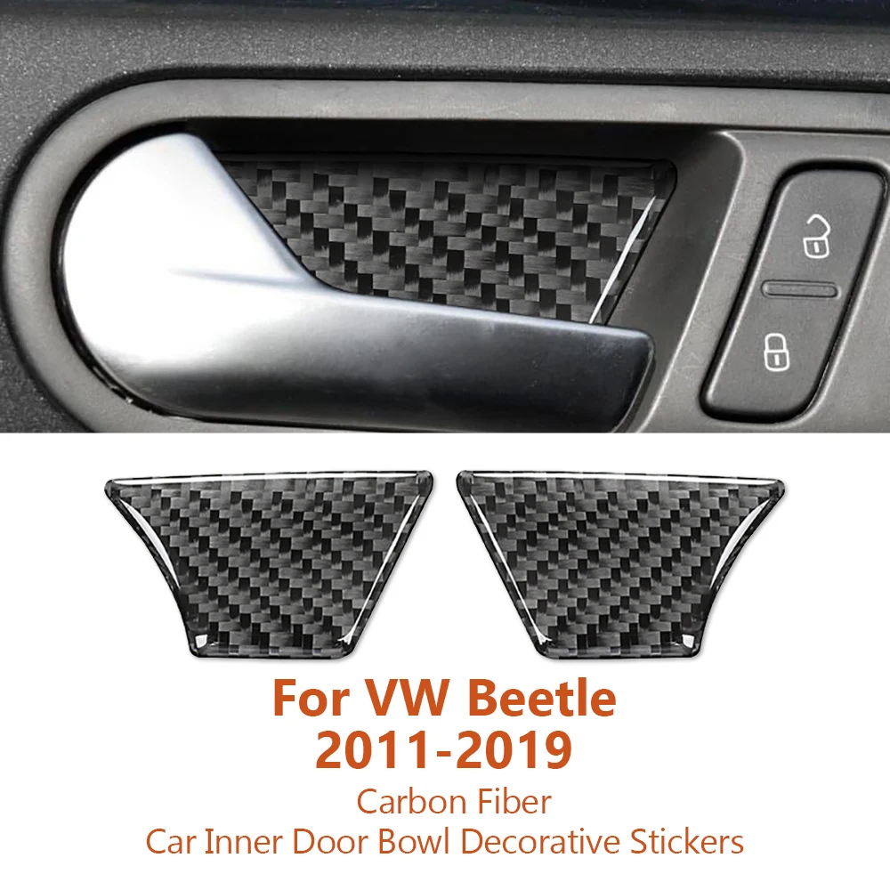 

For Volkswagen VW Beetle 2011-2019 Carbon Fiber Car Inner Door Bowl Decorative Stickers Auto Interior Modification Accesorios