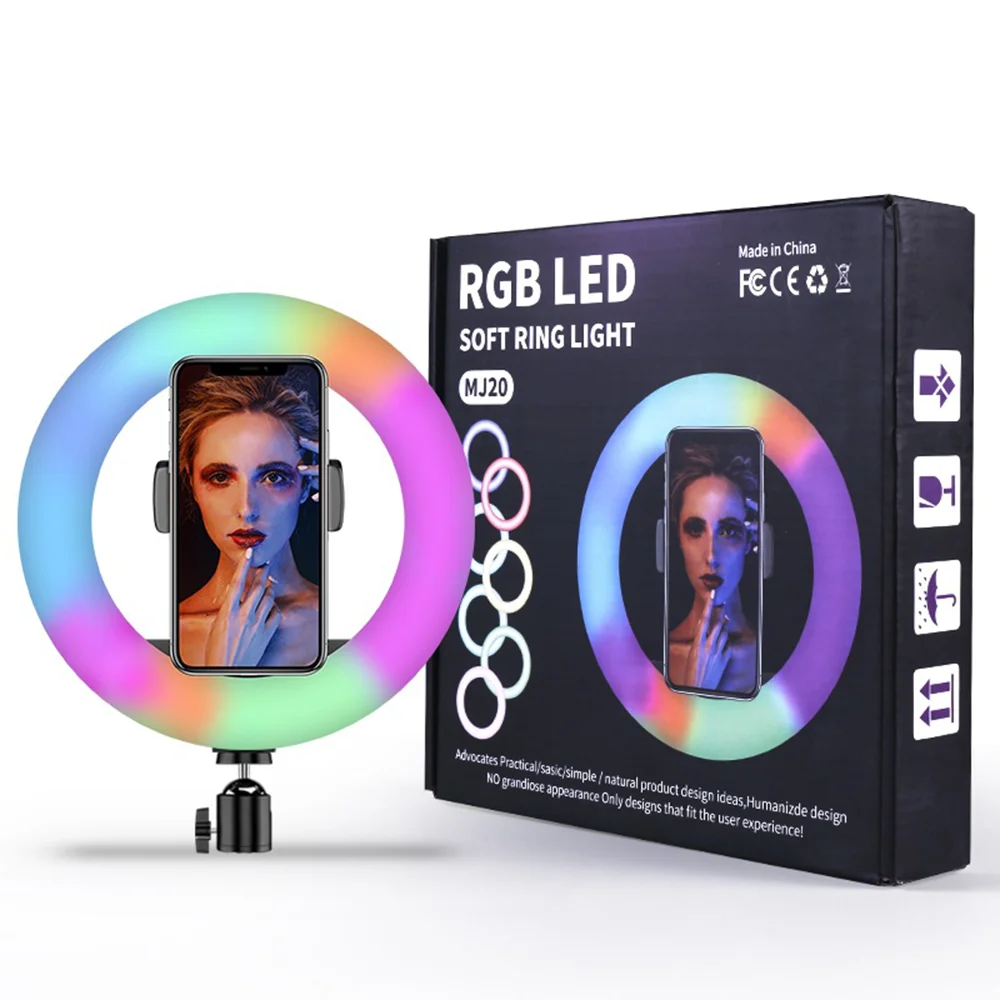 

RGB full-color fill light with 360 ° rotation adjustable live broadcast fill light, circular light, beauty photography light