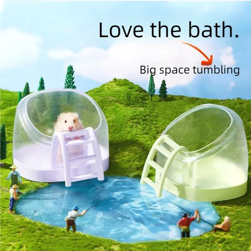 Hamster toilet bathroom dual-use Golden Bear climbing ladder Golden Bear bath Sand basin Urine basin Bathing and bathing product