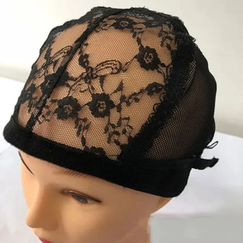 1 Pc Lace Hair Cap Cover Adjustable Strap Hair Wrapped Net Cap