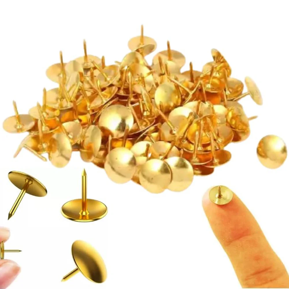 100-count Thumb Tacks 0.39-inch Steel Roundness Push Pins for Corkboard