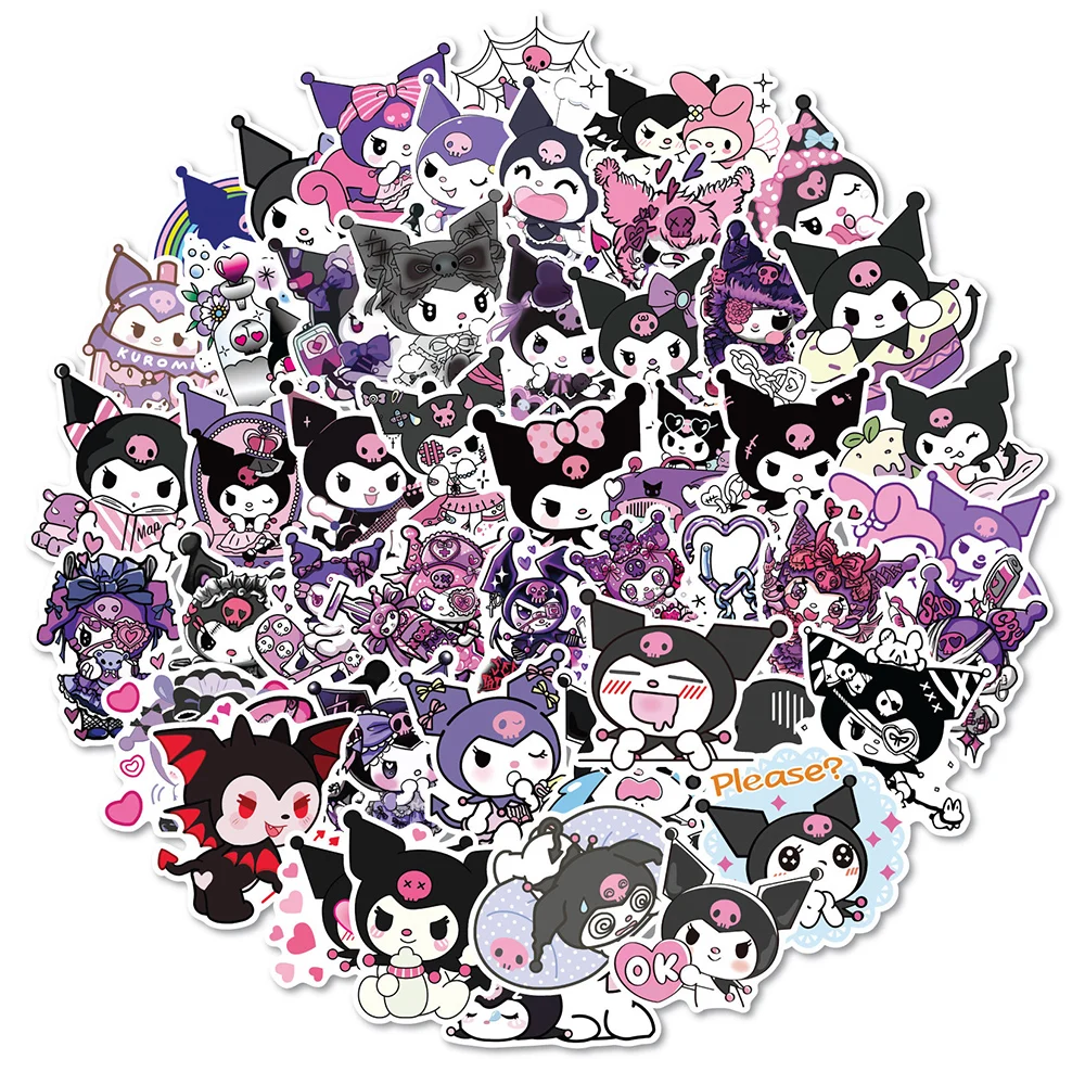 

10/30/50pcs Cute Sanrio Kuromi Stickers Aesthetic Cartoon Decoration Decals Graffiti Diary Planner Laptop Cute Anime Sticker Toy