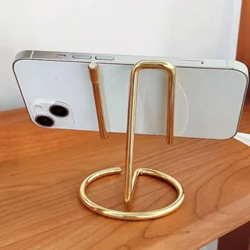 Supporto per Cellulare da Scrivania, Porta Biglietti da Visita, Elegante Supporto in Metallo per Telefono, Base in Filo Metallico per Cellulare e Tablet