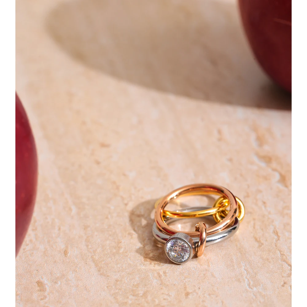 Yhpup Delicate Stainless Steel Ring
