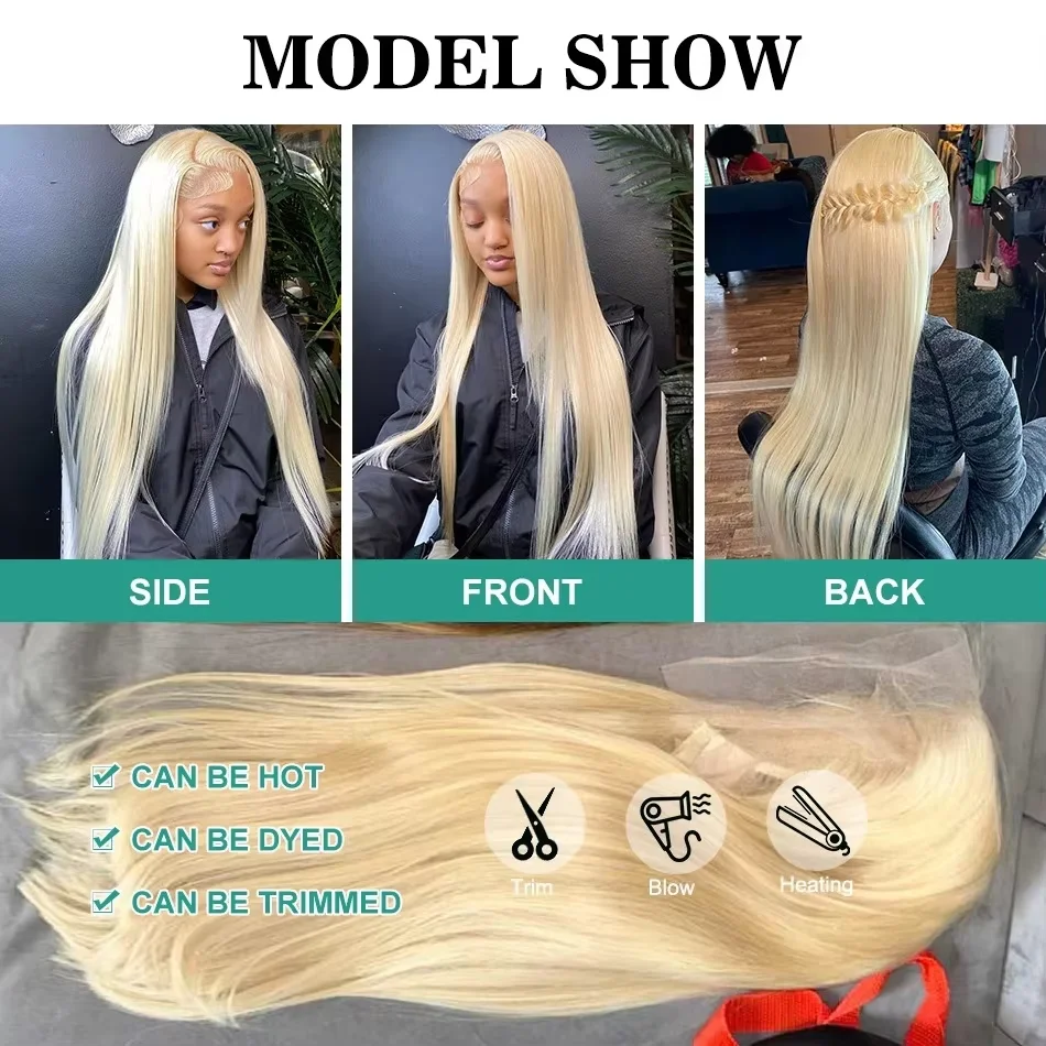 40 50 Inch Blonde 613 Hd Lace Frontal Wig 13x6 Straight Human Hair Wigs Brazilian Colored Lace Front 100% Human Hair For Women 4