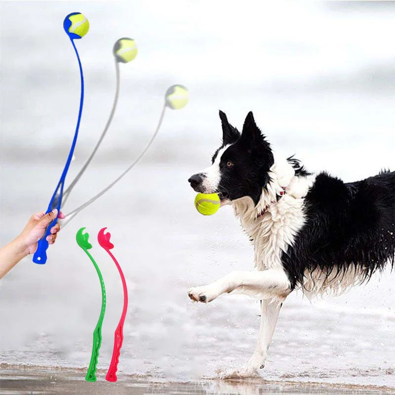 Dog Outdoor Funny Training The Toy Ball Tossing Ball Launcher For Dog Toys Throwing Pole Training Throwing Toys with Tennis Ball