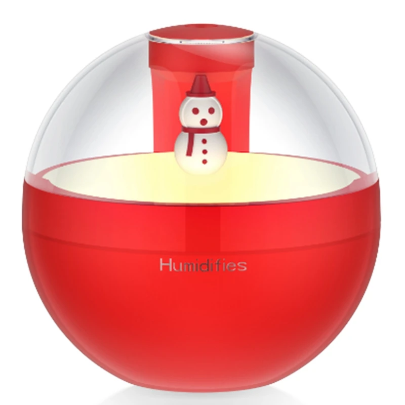 

1Set Snowman Air Humidifier With Night Light Essential Oil Diffuser Christmas Gift Home Car Diffuser Red