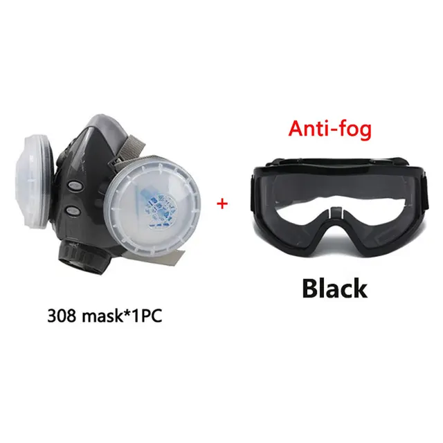 308 Dual Filter Dust-proof Respirator Reusable Half Face Dust Mask For Work Safety Carpenter Builder Polishing Daily Protection 1