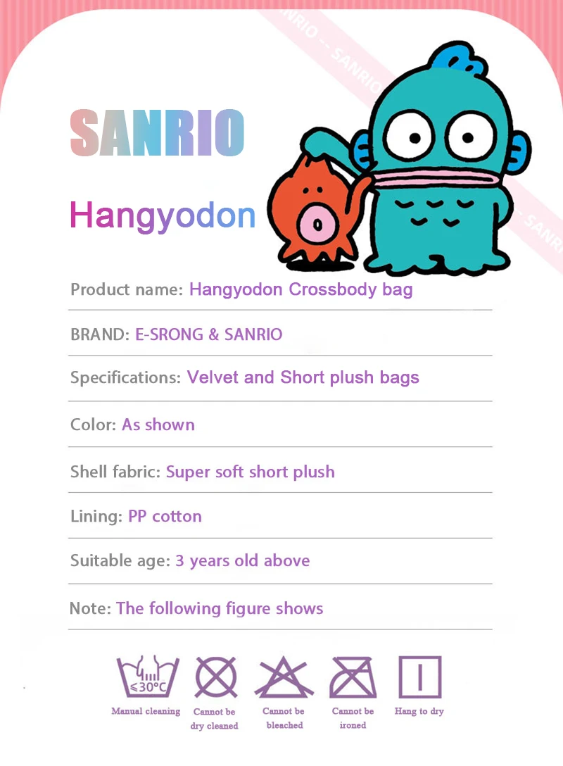 Sanrio Hangyodon Umhängetasche Rucksack Cartoon Kawaii Puppe Tasche Anime Lagerung Tasche Spielzeug Nette Schulter Tasche Für Mädchen Geburtstag Geschenke – Detail 3