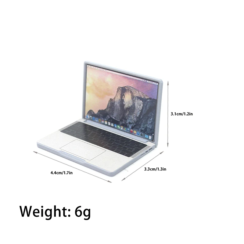 Crianças 1:12 simulação mini computador portátil casa de bonecas em miniatura liga artesanato casa de bonecas decoração para casa de boneca acessórios diy