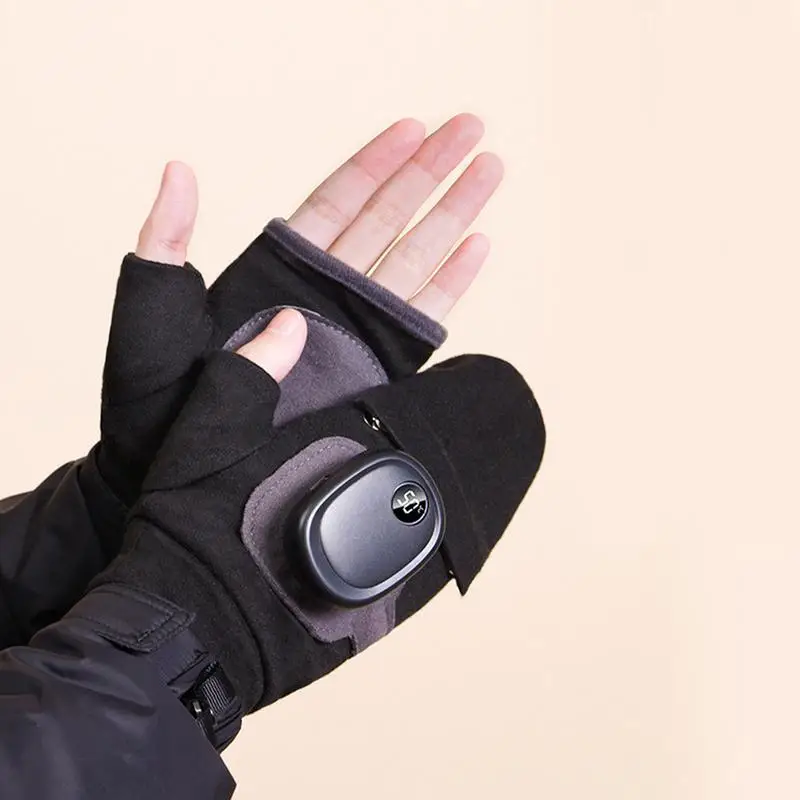 Heated Gloves For Men Men Women USB Fingerless Winter Heated Gloves USB Hand Warmer Gloves For Typing Cycling Skiing With 3 5