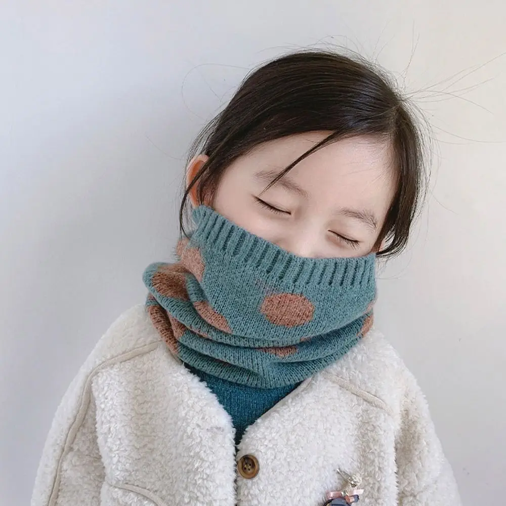 Bib Baby Thermal Neck Warmer Windproof Coldproof Thickened Boys Girls Knitted Scarf Neckerchief Snap Fastener