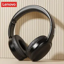 Lenovo Wireless Bluetooth 5.3 Foldable Headphones with Mic and Enhanced Audio (TH30 Black)