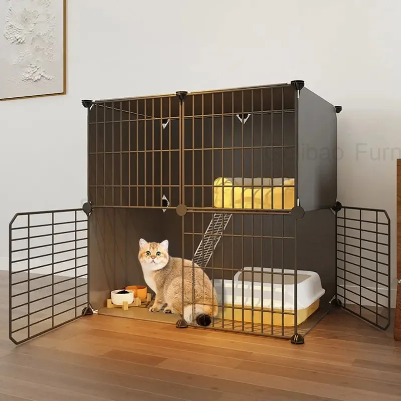 Double-layer Outdoor Warm Cat Cage Wrought Iron Cat Cages Indoor Pet Cat Villa Cat Bed Household Large Cat House Pet Products GM