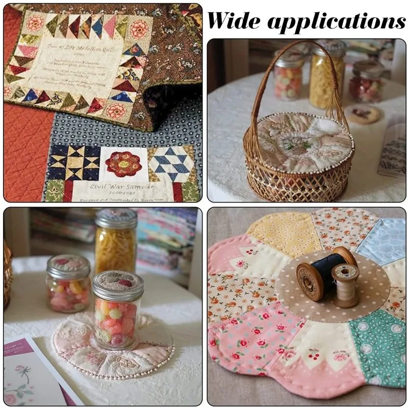 88 Pcs Flower Shape Paper Quilting Templates Handmade English Paper Piecing Trapezoid with Flat Round Patchwork Template