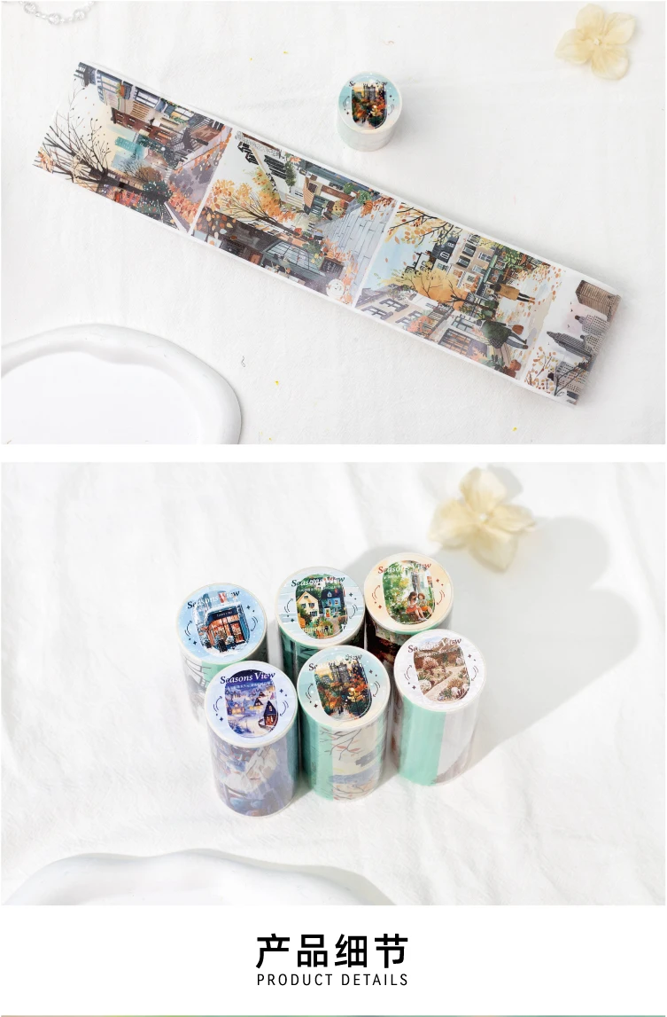 Journal GO 8 x 200 cm PET Girl's Morning Life Tape Aufkleber, dekorative Collage, Scrapbooking, Journaling, Planer, Abdeckband-Aufkleber – Detail 12