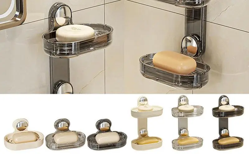 

2 tier Bar Soap Holder Double Soap Dish High Quality Soap Tray Organizer for Shower with Drain Hole bathroom kitchen accessories