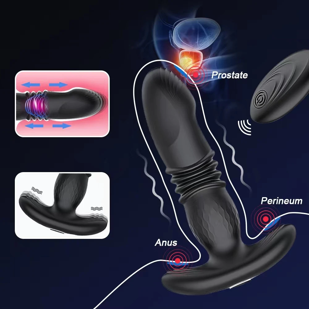 Telescopic Anal Vibrator Prostate Massage Butt Plug Prostate Stimulator Vibrator Sex Toys For Gay Women Masturbate Vaginas S48fc59bcae4b4640a77bb6e361ca82b50
