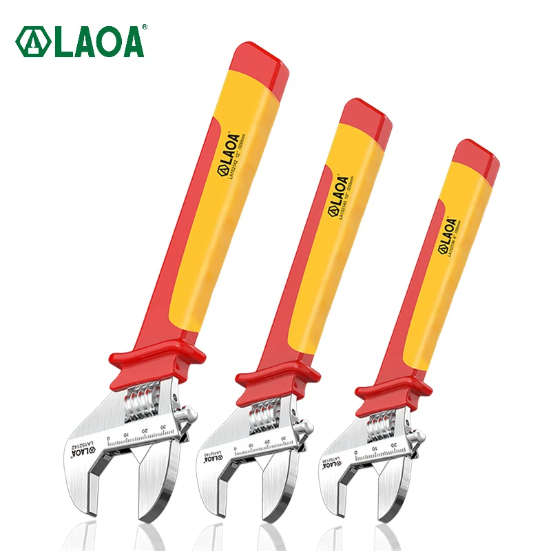 

LAOA VDE adjustable open insulation adjustable wrench size 8/10/12 inch electrician anti-electricity maintenance pressure 1000V