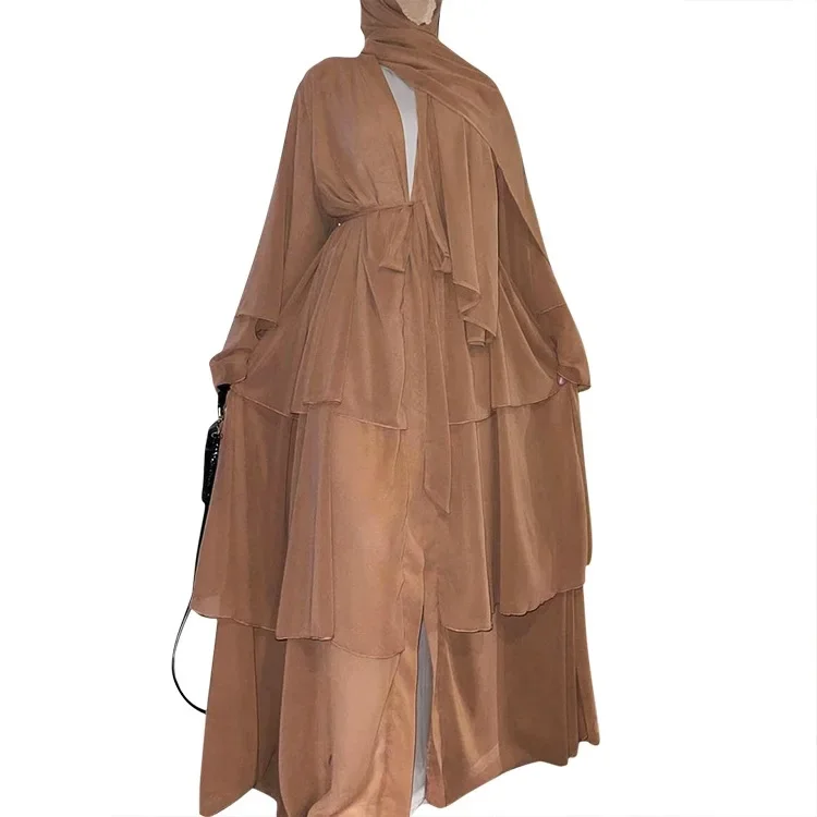 Plain Chiffon Open Abaya Kimono Kaftan Turkey Muslim Fashion Hijab Dress Ramadan Abayas for Women Dubai Caftan Islamic Clothing