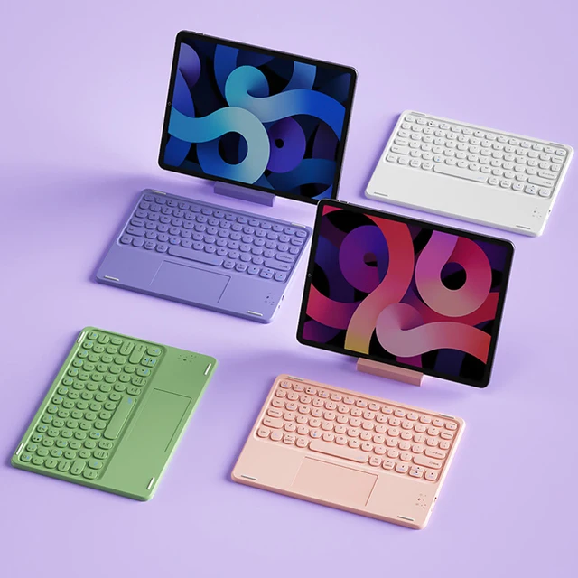 Aigo T100 Bluetooth Wireless Keyboard Rechargeable Touchpad Keyboard For Xiaomi Samsung Huawei Android iOS Windows Mini Keyboard 6