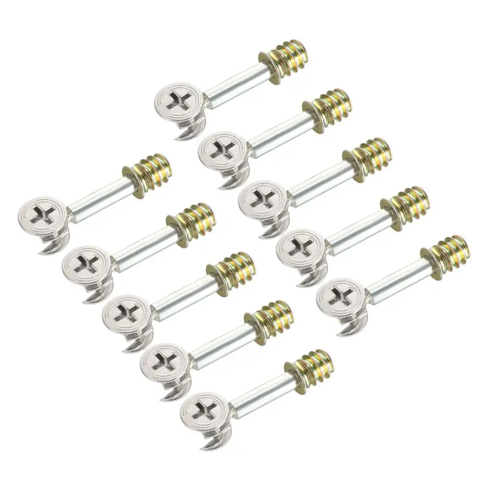 Fixador de Conexão Lateral para Móveis Cam Fitting pá Porca Pré-inserida Conector Comum 15×12 mm 10 Conjuntos