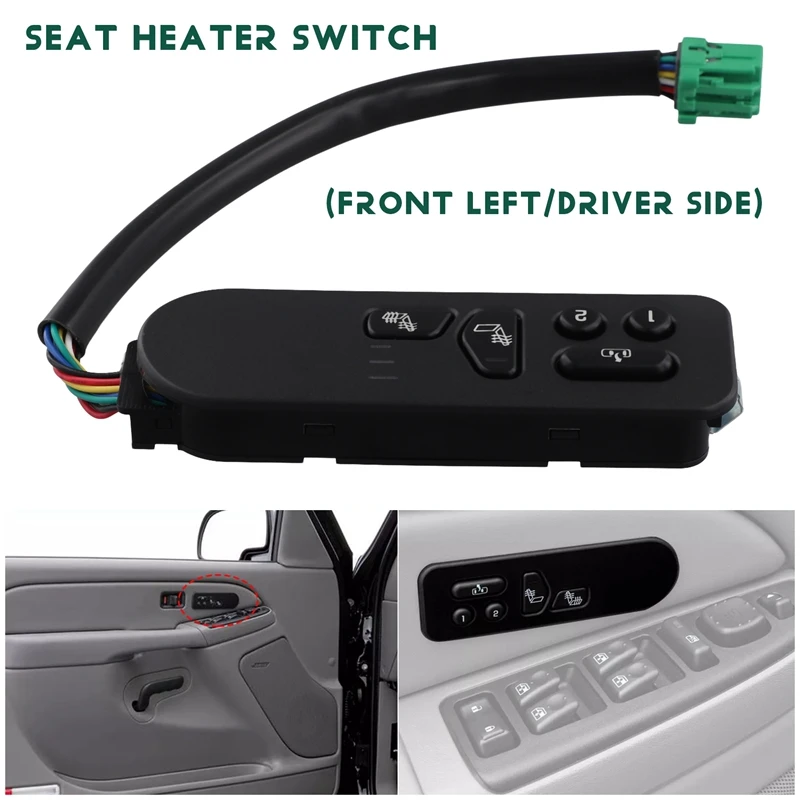 Front Left Seat Heater Switch 15116863 For Chevy Silverado 1500 2500 3500 HD 2003-2007