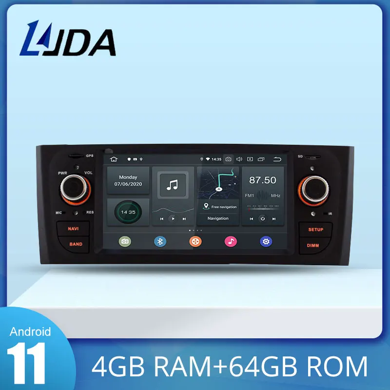 

LJDA Android Car Multimedia Player For Fiat Grande Punto Linea 1 Din Car Radio GPS Navigation Stereo Octa Cores Autoaudio DSP