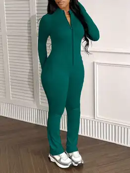 Spring to Summer Hot-Selling Fashion Slim-Fit Solid Color Tops and Zipper Jackets for Petite Women, Paired with Long Pants Two-Piece Set. Women's Solid Color Long-Sleeve Zipper Jacket and Cuffed Long Pants Sports Set.