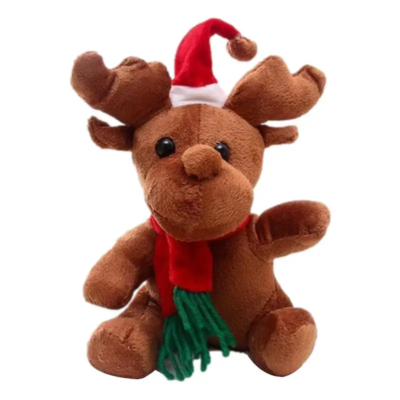 

Elk Plush Deer Warm Animals Plush Toy With Santa Hat Skin-Friendly Elk Plush Toy Plush Doll Soft And Comfortable For Sofa Bed