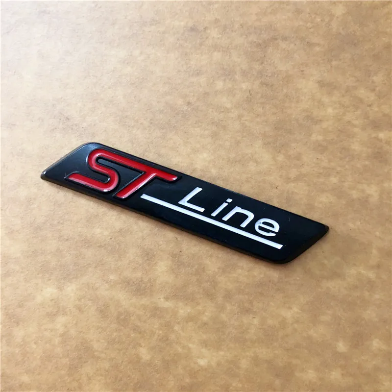 1X Metallo Cromato Nero Opaco Stline St Line Car Emblem Badge Auto Decal 3D Sticker Emblem Per Ford Focus St Mondeo